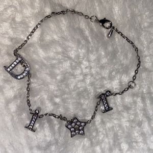 Silver gemstone Dior bracelet.